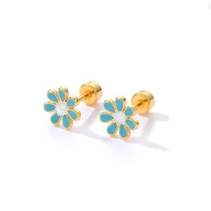 18K Gold Plated Flower stud earrings